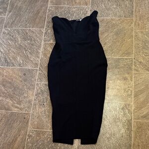 Boohoo Black Strapless Dress